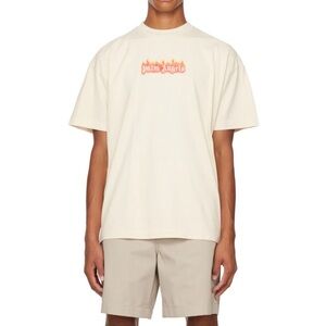 Palm Angels Beige Short Sleeve Tee